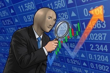Meme Man analyzing charts